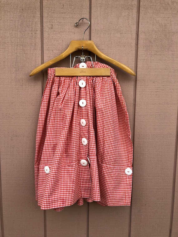 Gingham Vintage Skirt, MADE in Italy, Size M, Cott