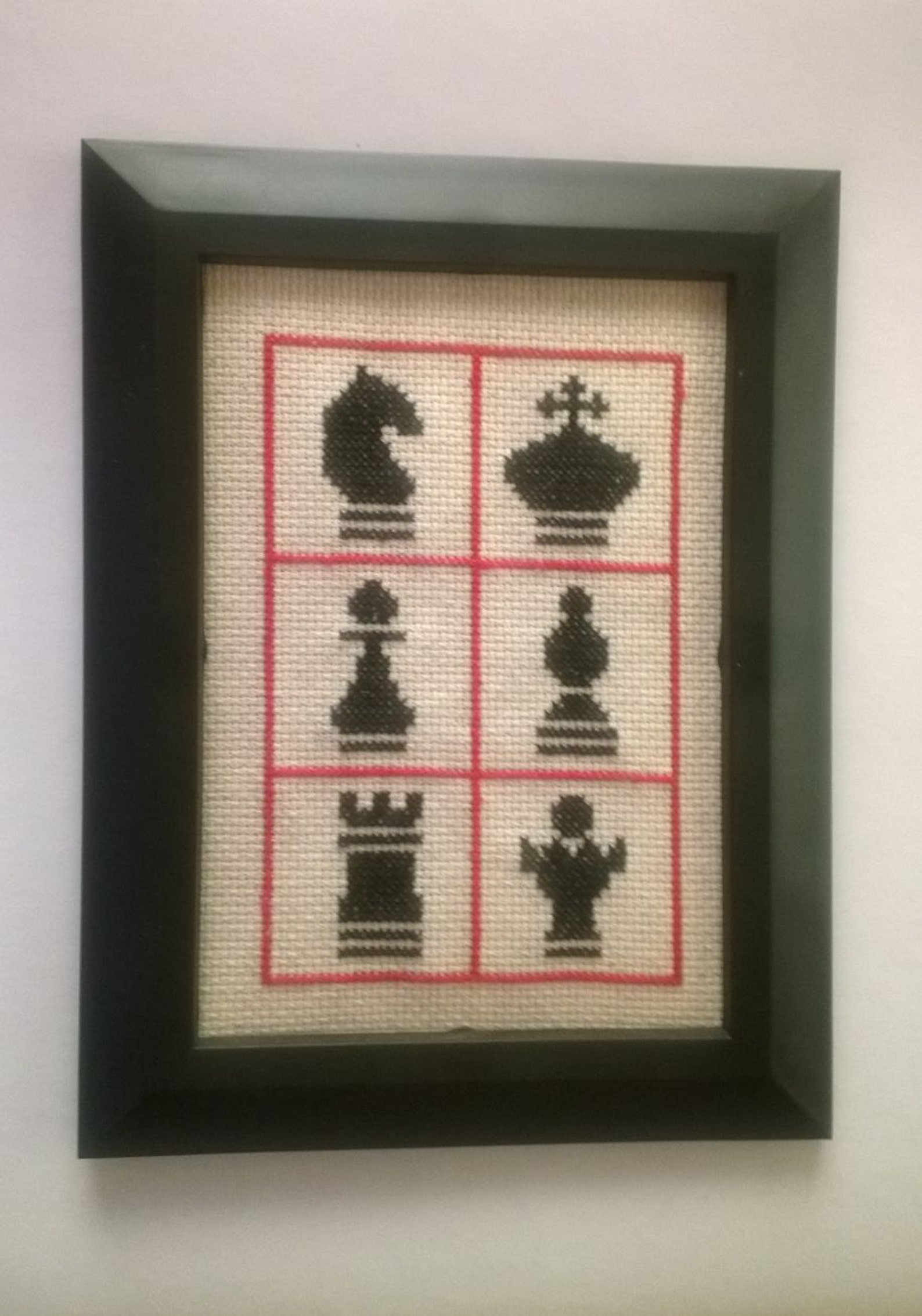 Completed Framed Cross Stitch chess Pieces - Etsy
