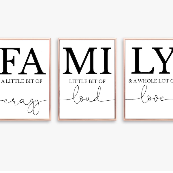 Familienposter, Poster Set, Liebe, Familie, Wanddeko, Print, Kunstdruck, Geschenk, Hochzeitstag, Wohnzimmer, Esszimmer, Weihnachtsgeschenk