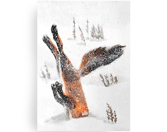 Christmas card fox in the snow | Greeting card winter & animals | Postcard for Christmas greetings