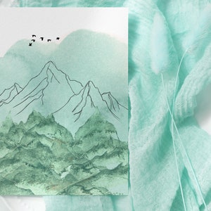 Sale - Postkarte Berge - Limited Art Edition Aquarell