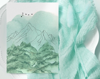 Postkarte Mountain Birds