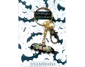 Enamel bat keychain | Mystical Gothic pendant