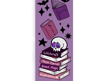 Dark Academia Skull Bookmark: Purple Book Accessories for Gothic Fans