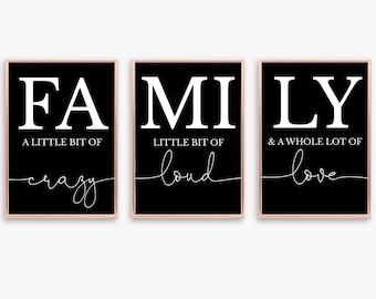 Familienposter Set - Liebe & Familie - Wanddekoration für Zuhause - Verschiedene Größen verfügbar