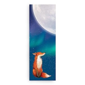 Mond, Magie, Nacht, Himmel, Sterne, Komet, Fuchs, Fabelwesen, Buchliebhaber, Lesezeichen