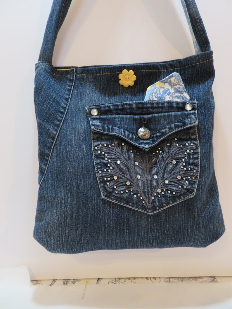 Denim And Diamonds Shoulder Bag | Etsy