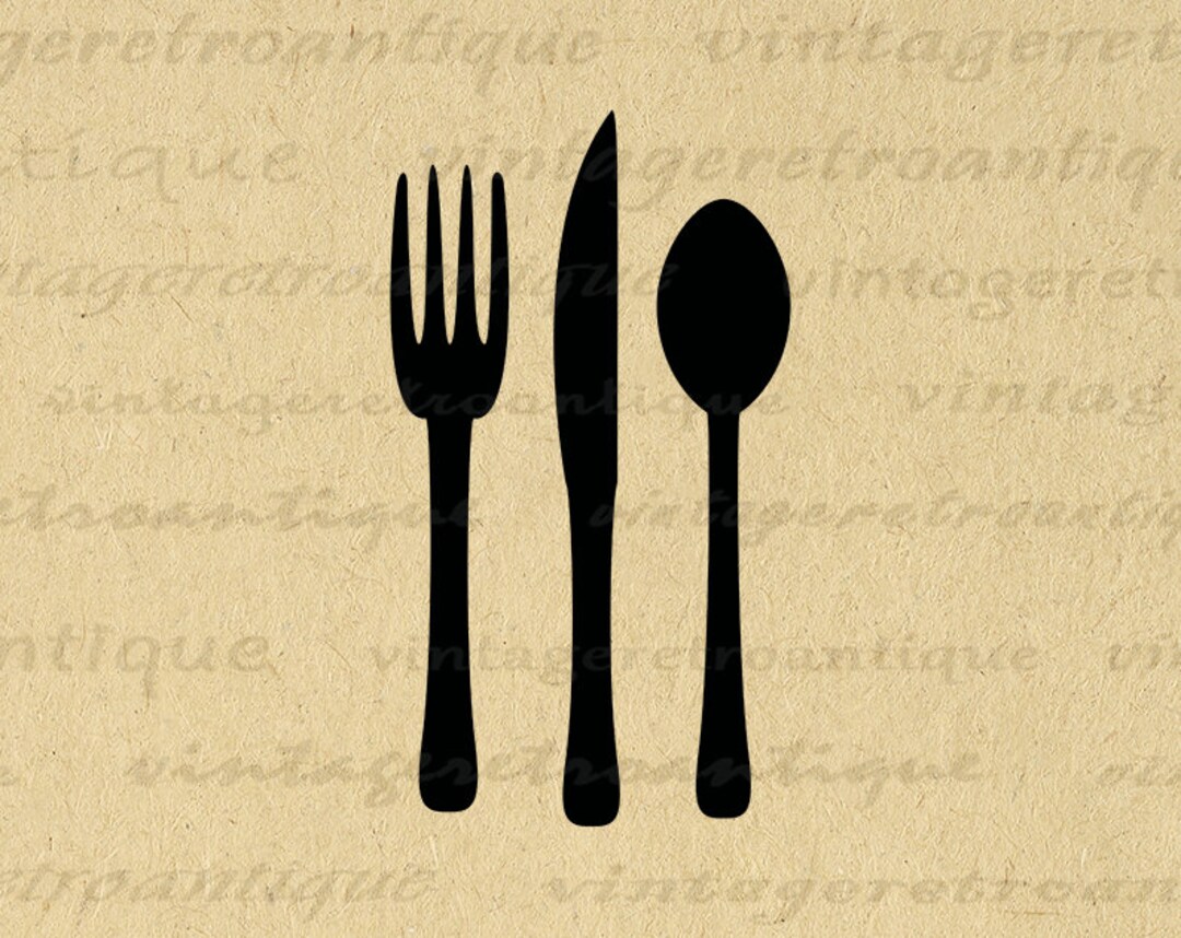 Fork Knife and Spoon Silverware Printable Image Food Icon Download ...
