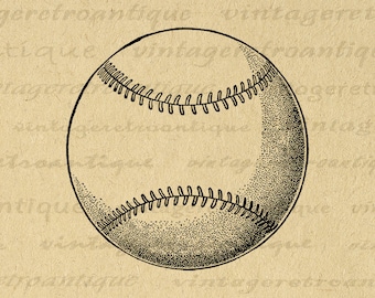 Printable Baseball Graphic Image Sports Digital Download Artwork Antique Clip Art for Iron on Transfers Prints etc 300dpi No.4040