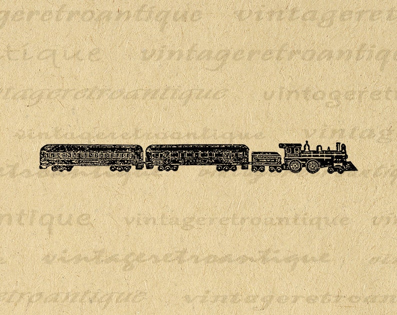 Printable Antique Train Locomotive Digital Image Graphic - Etsy