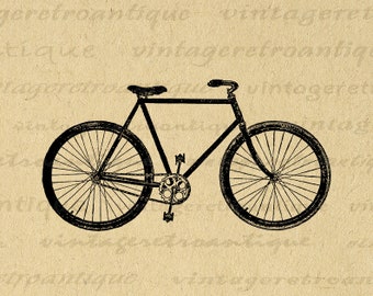 Digital Image Bicycle Printable Bike Graphic Illustration Download Vintage Bicycle Clip Art for Transfers Printing etc 300dpi No.1350