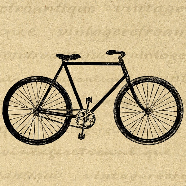 Digital Image Bicycle Printable Bike Graphic Illustration Download Vintage Bicycle Clip Art for Transfers Printing etc 300dpi No.1350