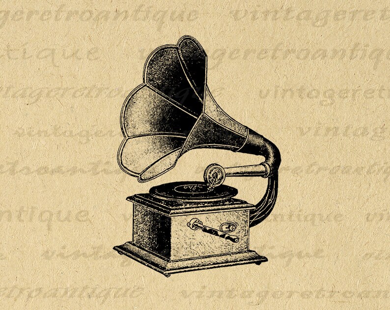 Printable Image Antique Phonograph Digital Music Artwork - Etsy