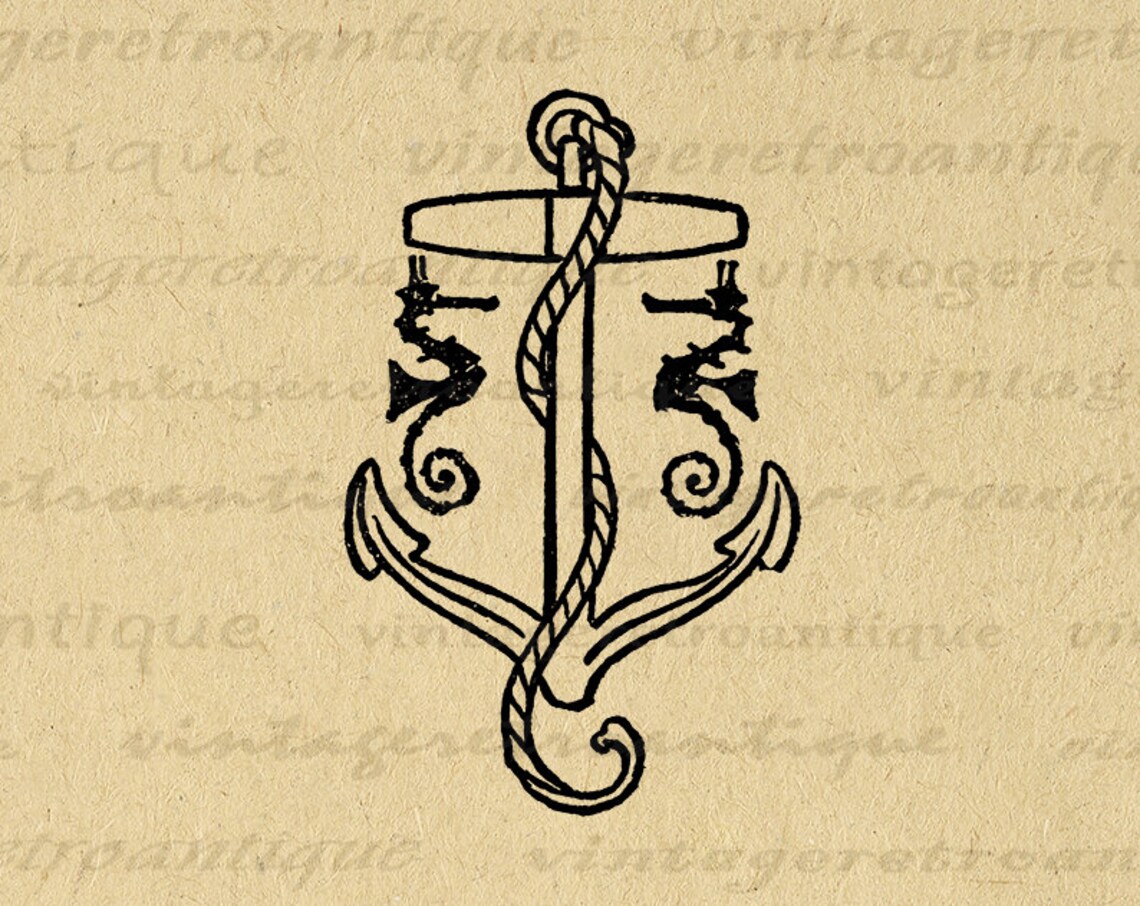 Digital Ship Anchor Printable Graphic Ocean Anchor With - Etsy