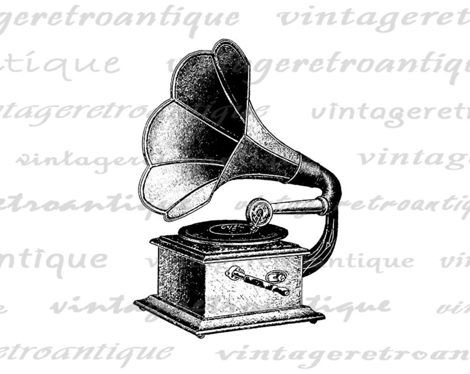 Printable Image Antique Phonograph Digital Music Artwork - Etsy