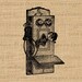Antique Telephone Digital Printable Image Illustated Old Phone Graphic ...
