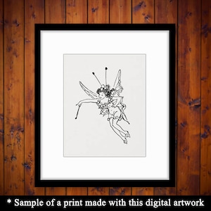 Antique Fairy Printable Graphic Download Illustration Digital Image Vintage Clip Art Jpg Png Print 300dpi No.1748 image 3