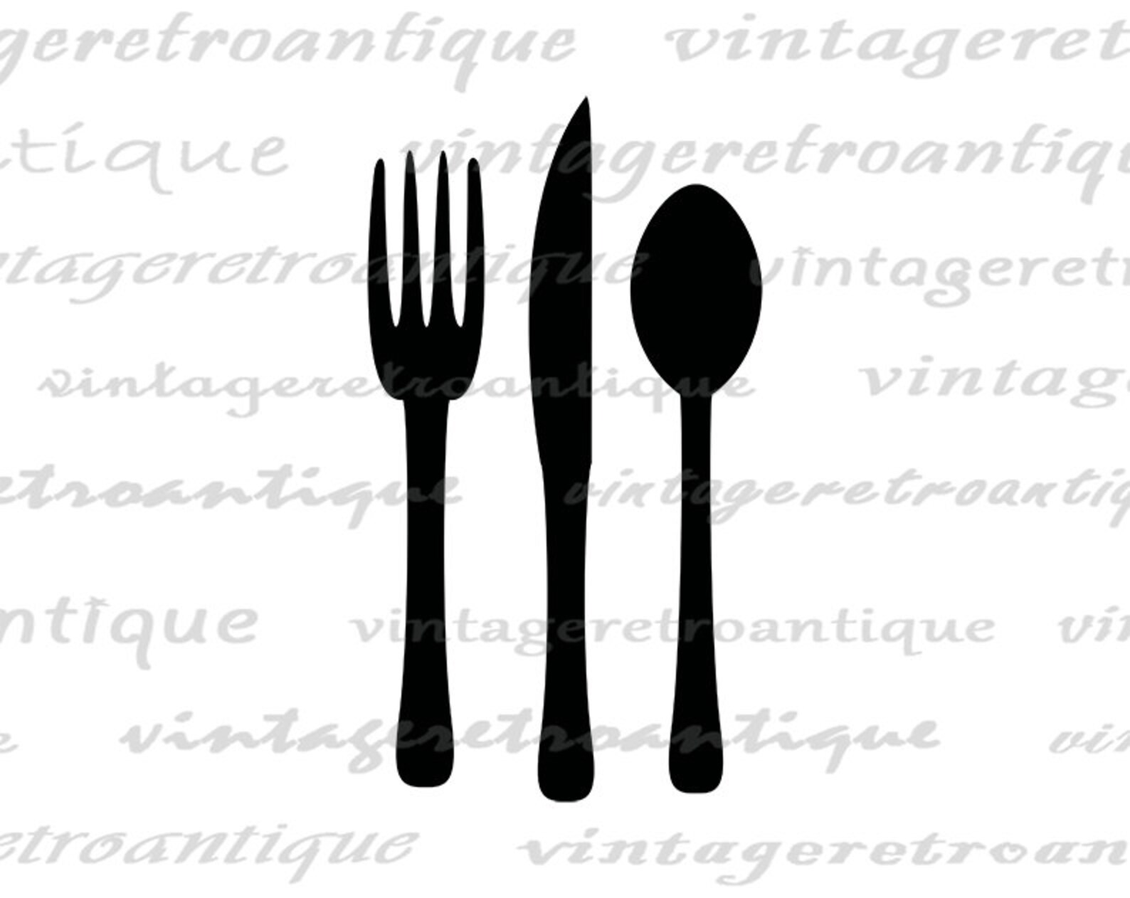 Fork Knife and Spoon Silverware Printable Image Food Icon Download ...