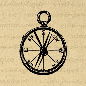 Printable Image Antique Compass Graphic Old Fashioned Illustration ...