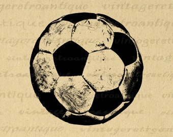 Soccer Ball Digital Image Graphic Sports Instant Download Printable Vintage Soccer Clip Art for Transfers Printing etc 300dpi No.2051