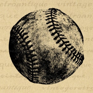 Baseball Printable Graphic Instant Download Sports Digital Image Vintage Baseball Clip Art for Transfers Prints etc 300dpi No.2050