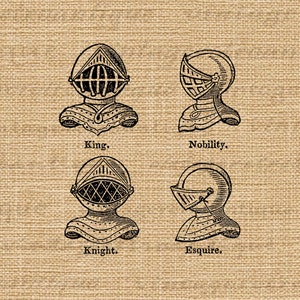 Digital Image Knight Helmets Download Medieval Armor Printable Graphic ...