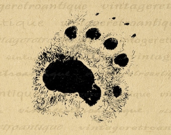 Bear Paw Print Image Digital Graphic Claw Download Illustration Printable Bear Paw Vintage Clip Art for Transfers etc 300dpi No.1134