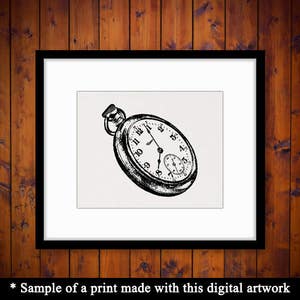 Vintage Pocket Watch Digital Image Download Printable Pocketwatch ...