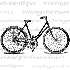 Digital Printable Antique Bicycle Download Bike Illustration Graphic ...