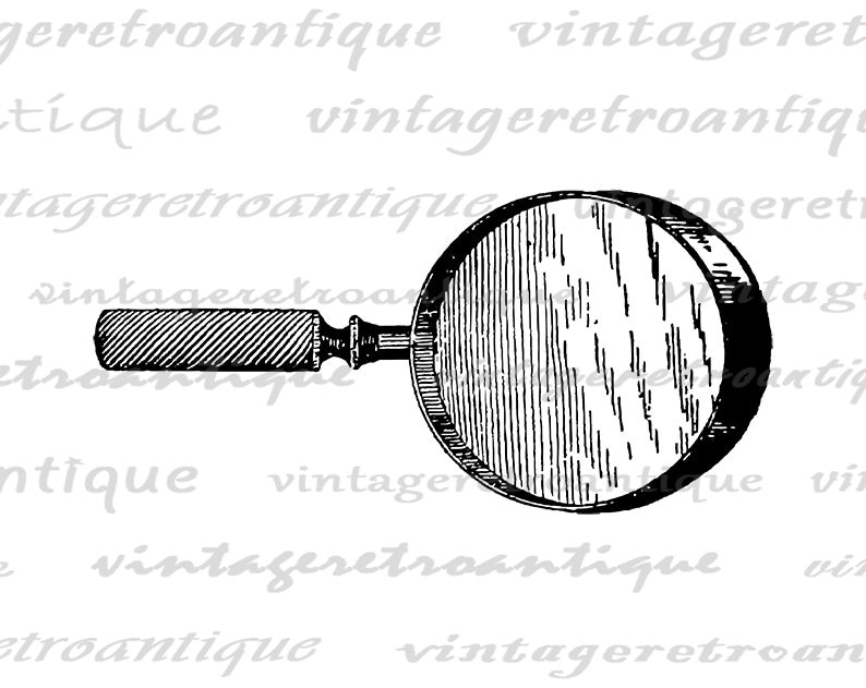 Digital Printable Magnifying Glass Image Antique Illustration - Etsy