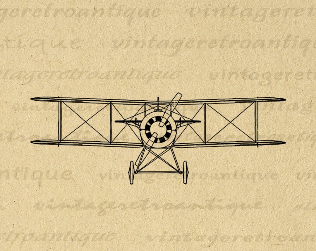 Digital Printable Vintage Airplane Graphic Old Fashioned Plane Image Antique Clip Art for ...