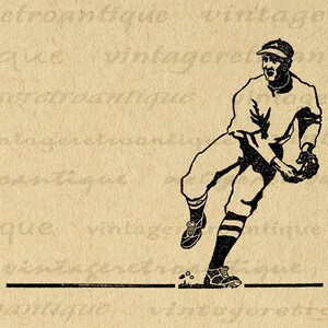 Antique Baseball Player Digital Graphic Download Printable Image Vintage Baseball Clip Art for Iron on Transfers Prints etc No.4098