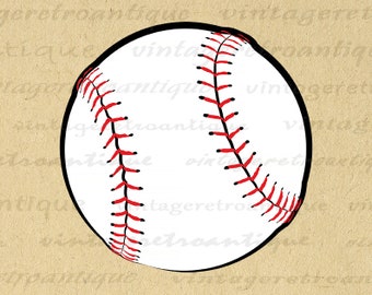 Printable Digital Baseball Image Download Baseball Graphic Artwork Color Sports Clip Art for Transfers Printing etc 300dpi No.3951