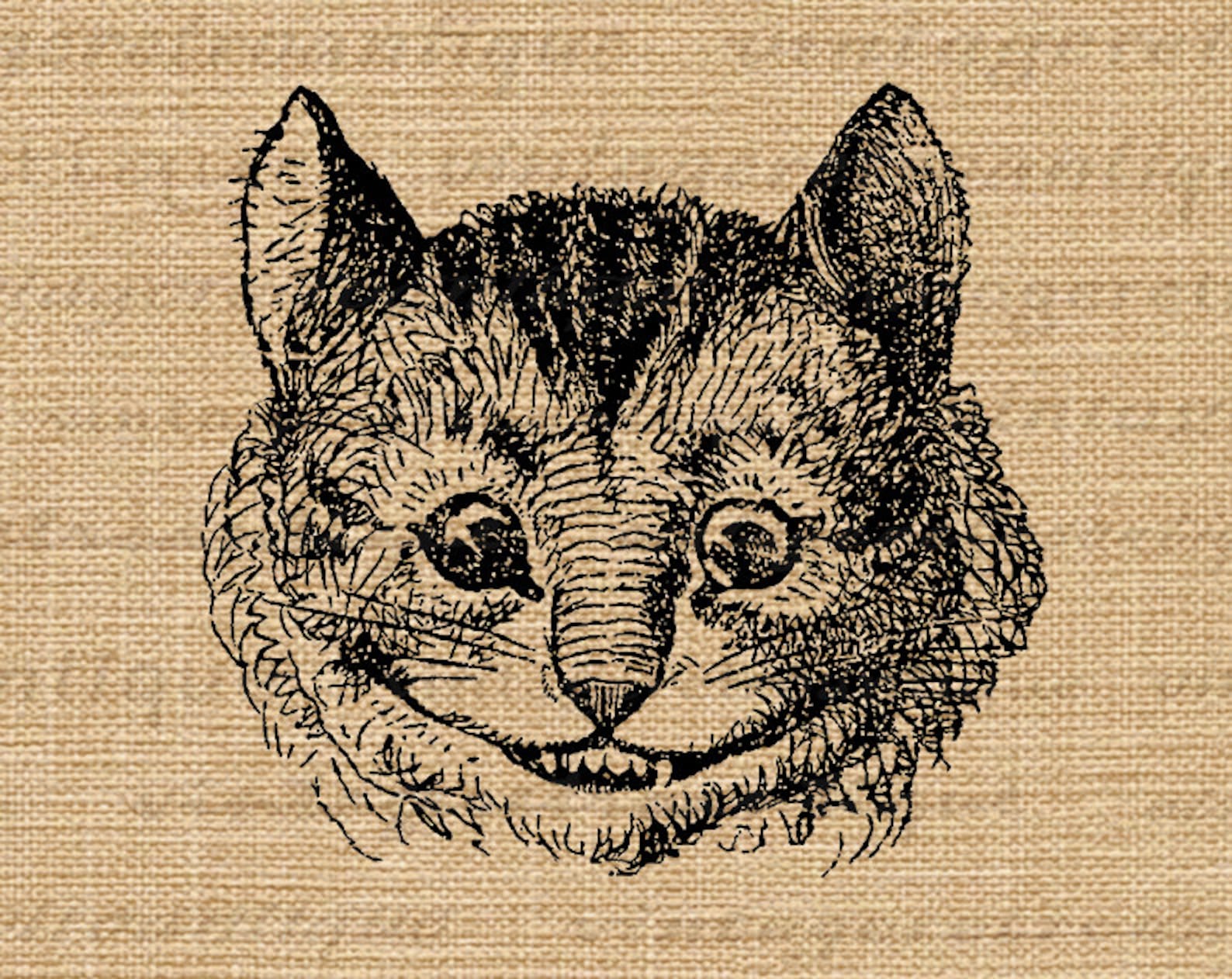Printable Alice in Wonderland Cheshire Cat Digital Image Graphic