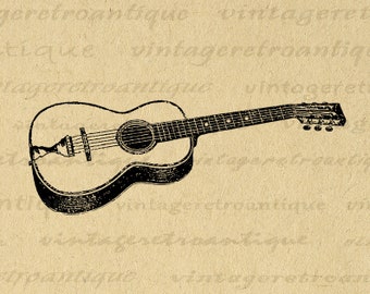 Acoustic Guitar Digital Printable Download Music Artwork | Etsy