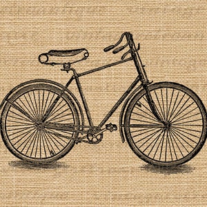 Printable Vintage Bike Digital Image Download Antique Bicycle Illustration Graphic Clip Art for Transfers Printing etc 300dpi No.4138 image 3