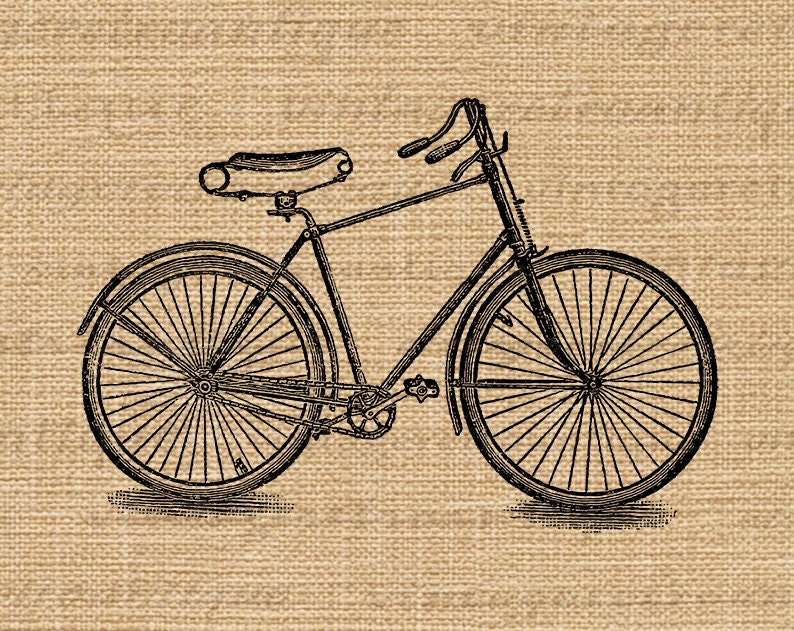 Printable Vintage Bike Digital Image Download Antique Bicycle Illustration Graphic Clip Art for Transfers Printing etc 300dpi No.4138 image 3