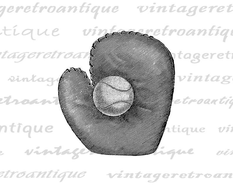 Baseball Glove and Ball Printable Graphic Download Sports - Etsy