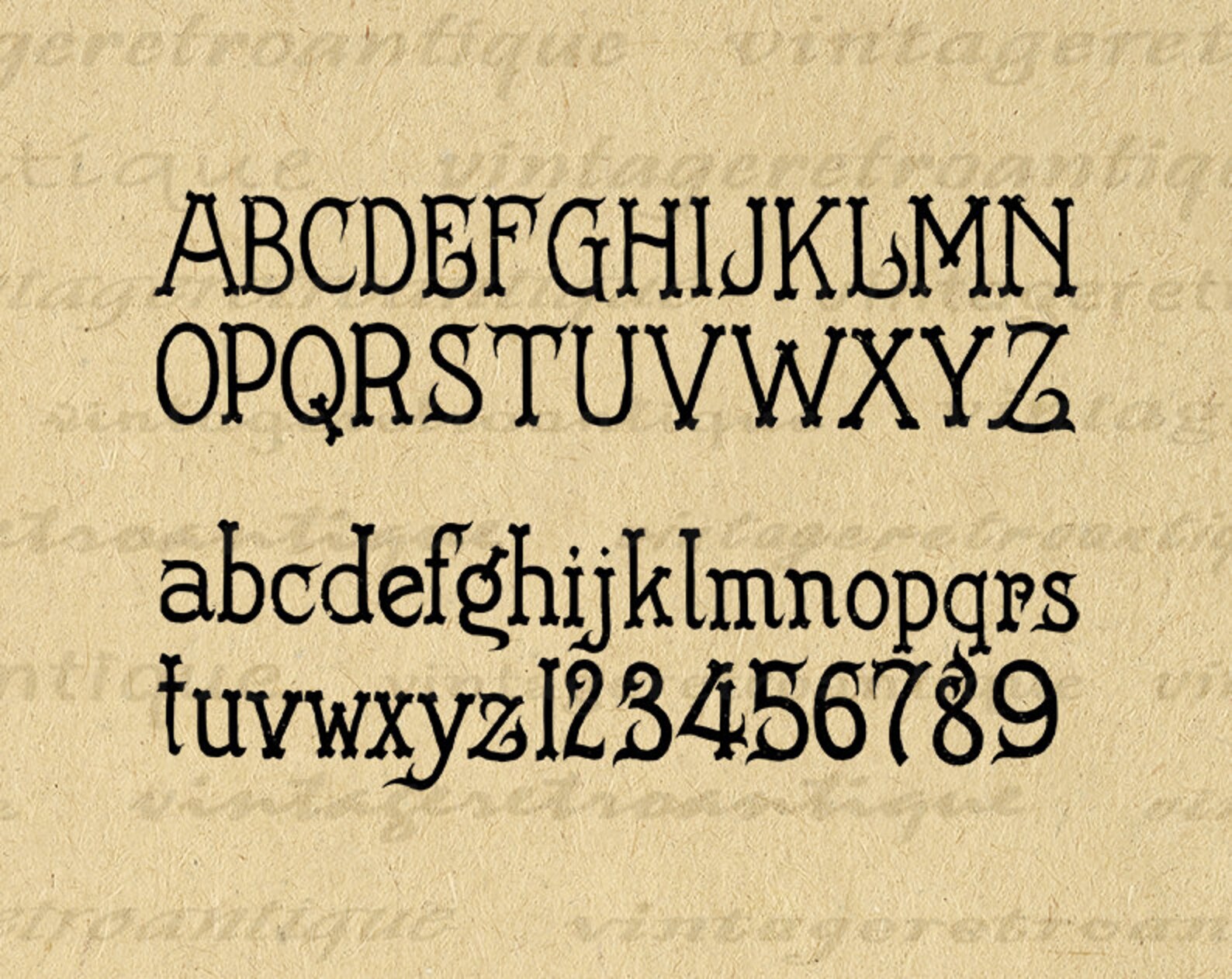 Printable Antique Alphabet Graphic Digital Image Download Etsy