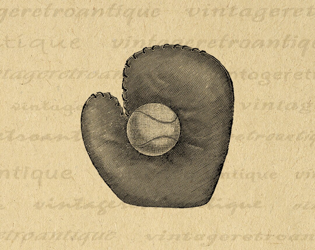 Baseball Glove and Ball Printable Graphic Download Sports Digital Image ...