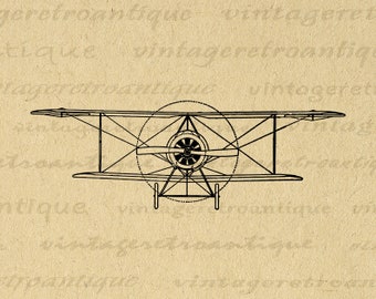 Digital Old Fashioned Plane Diagram Graphic Vintage Airplane Artwork Image Biplane Printable Artwork Antique Clip Art 300dpi No.1588