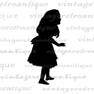 Alice in Wonderland Printable Digital Image Alice Silhouette Graphic ...