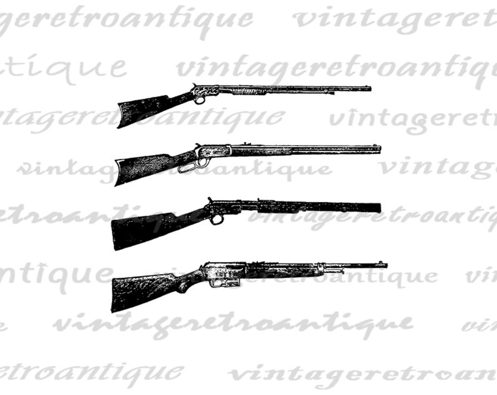 Digital Printable Antique Rifles Graphic Gun Collage Sheet | Etsy