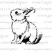 Cute Bunny Rabbit Digital Image Printable Cute Animal Art Download ...