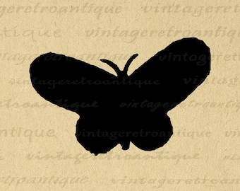 Digital Butterfly Silhouette Graphic Printable Butterfly Shape Butterfly Image Vintage Clip Art for Transfers etc 300dpi No.4682