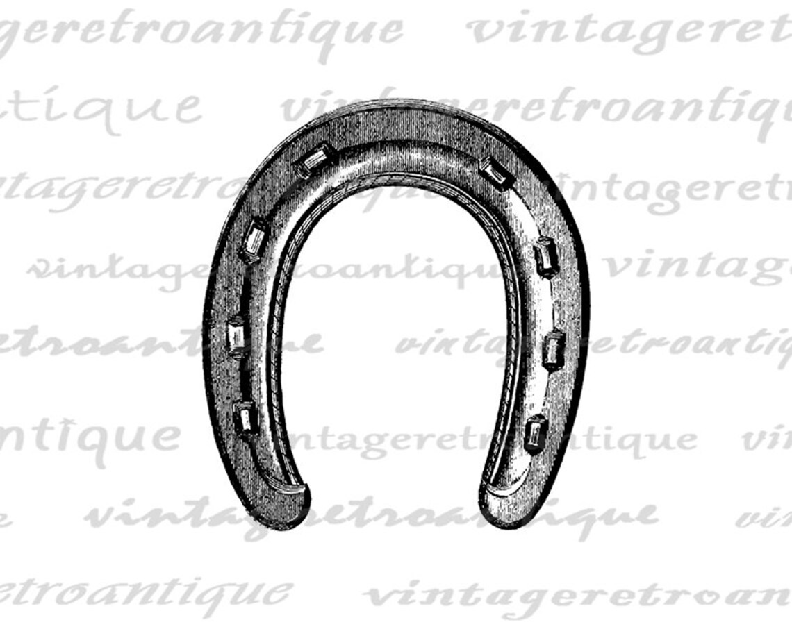 Printable Digital Antique Horseshoe Graphic Western Horse Shoe | Etsy