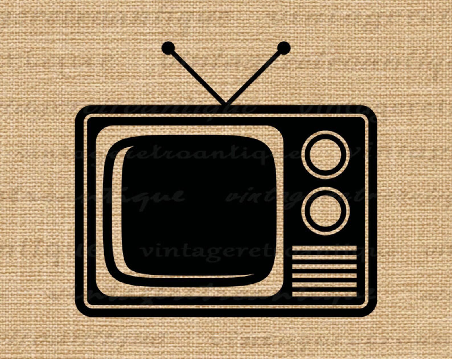 Digital Printable Television Graphic Vintage TV Image Artwork | Etsy