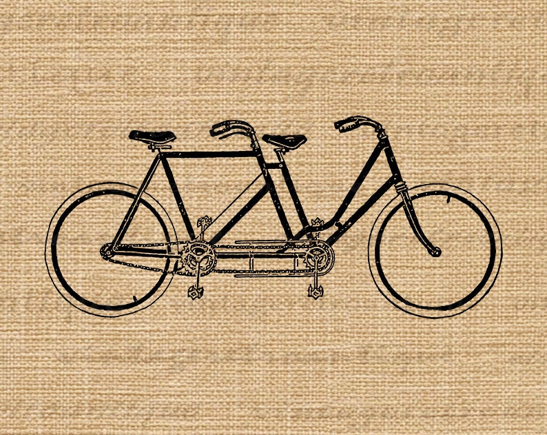 Digital Printable Vintage Tandem Bicycle Art Download Two Seat - Etsy