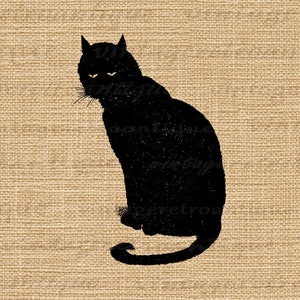 Printable Cat Image Download Black Cat Graphic Cat Digital | Etsy