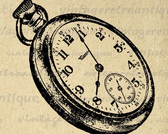 Vintage Pocket Watch Digital Image Download Printable Pocketwatch Graphic Vintage Watch Clip Art Jpg Png  Print 300dpi No. No.1541